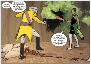 Illustration for article titled Saga Is the Best Comic in the Universe Because It Shows You How Evil Robots Jack Off